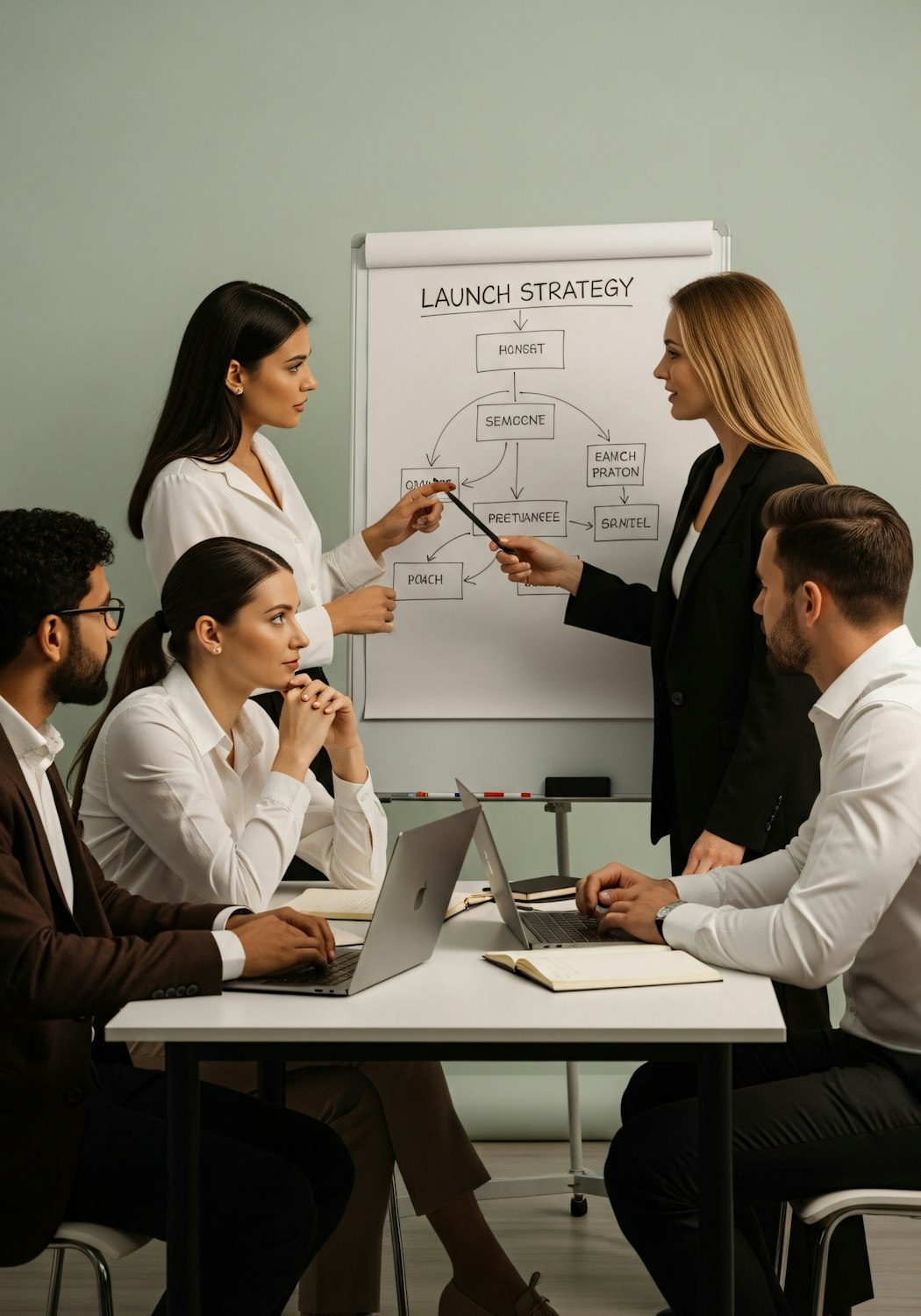 Professionals engaged in a consultative sales meeting, reflecting the complex B2B solutions offered by FedEx sales roles.