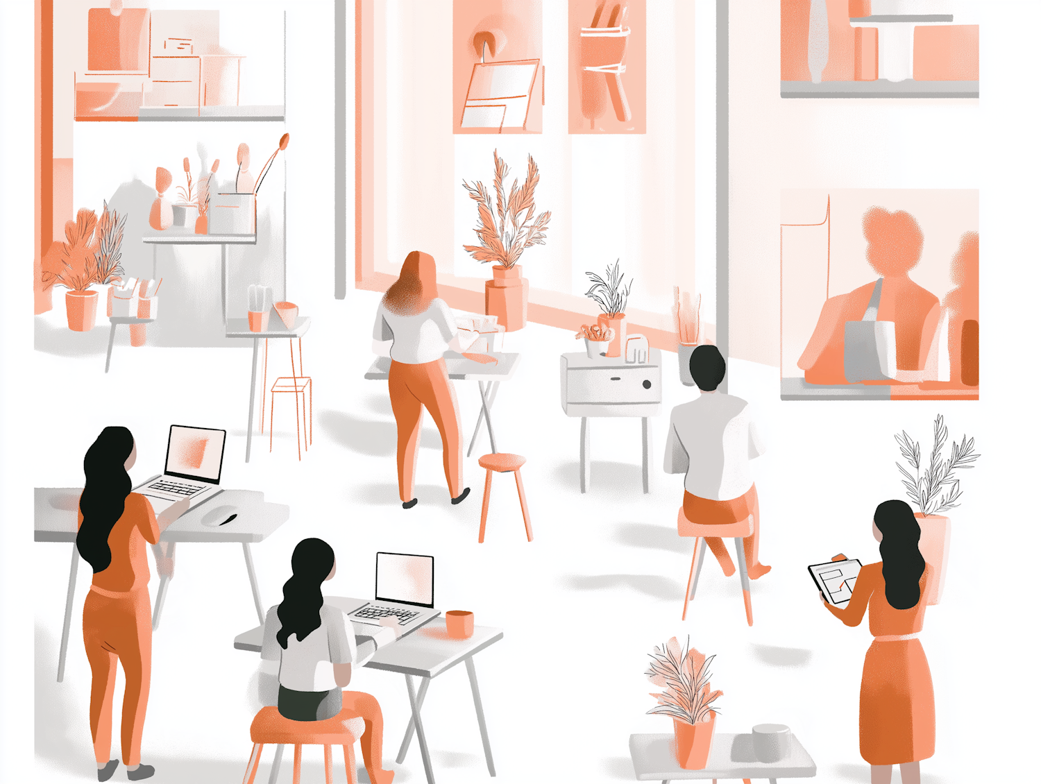 A professional working in a modern hybrid office setup, reflecting the common work arrangement for FedEx sales roles.