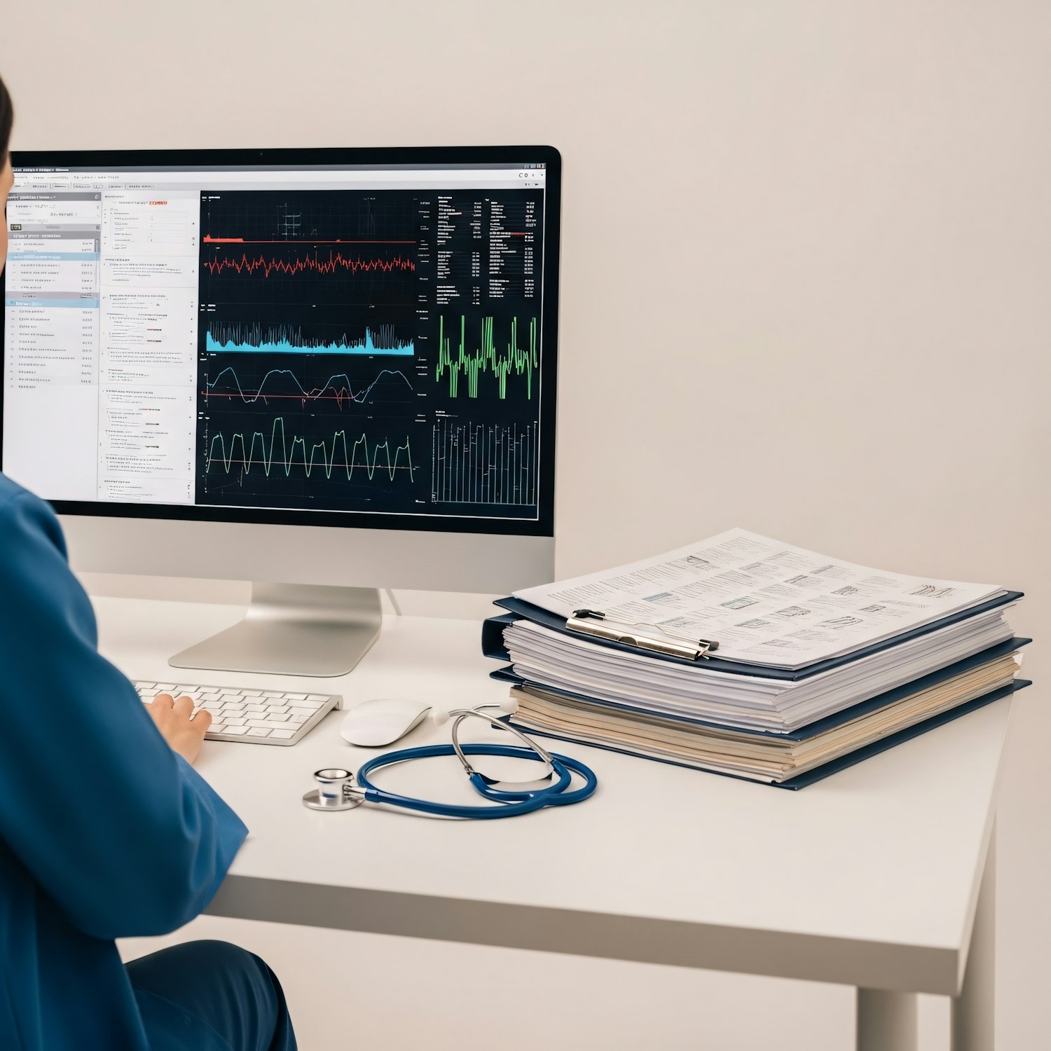 An individual working remotely, demonstrating the flexibility and global reach of healthcare IT careers.