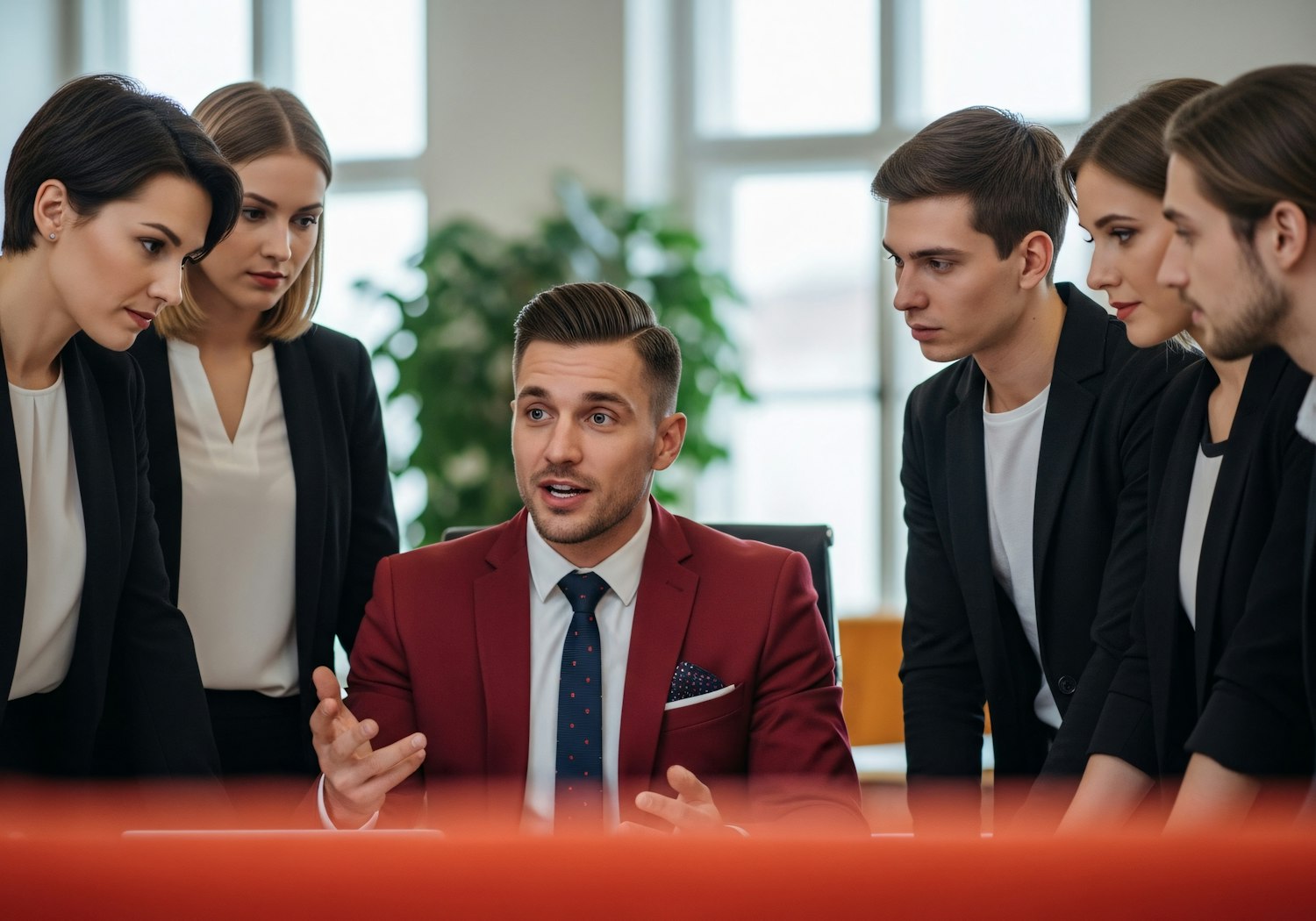 A diverse team of employees collaborates in a smaller retail setting, emphasizing the teamwork culture at Aldi stores.