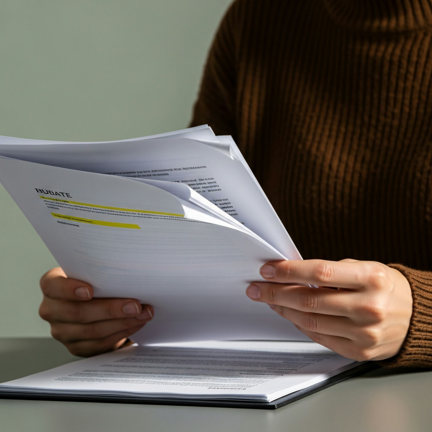 A person intently reviewing documents or a tablet, symbolizing the process of understanding potential pay, benefits, and company culture before applying for a job.