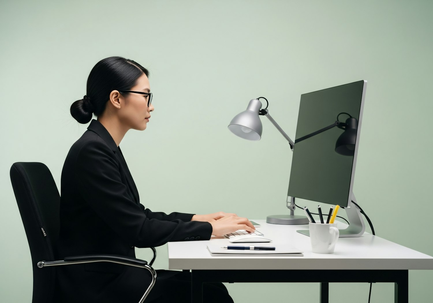 A person effectively manages administrative tasks from a home office, symbolizing the rise of remote and hybrid work opportunities.