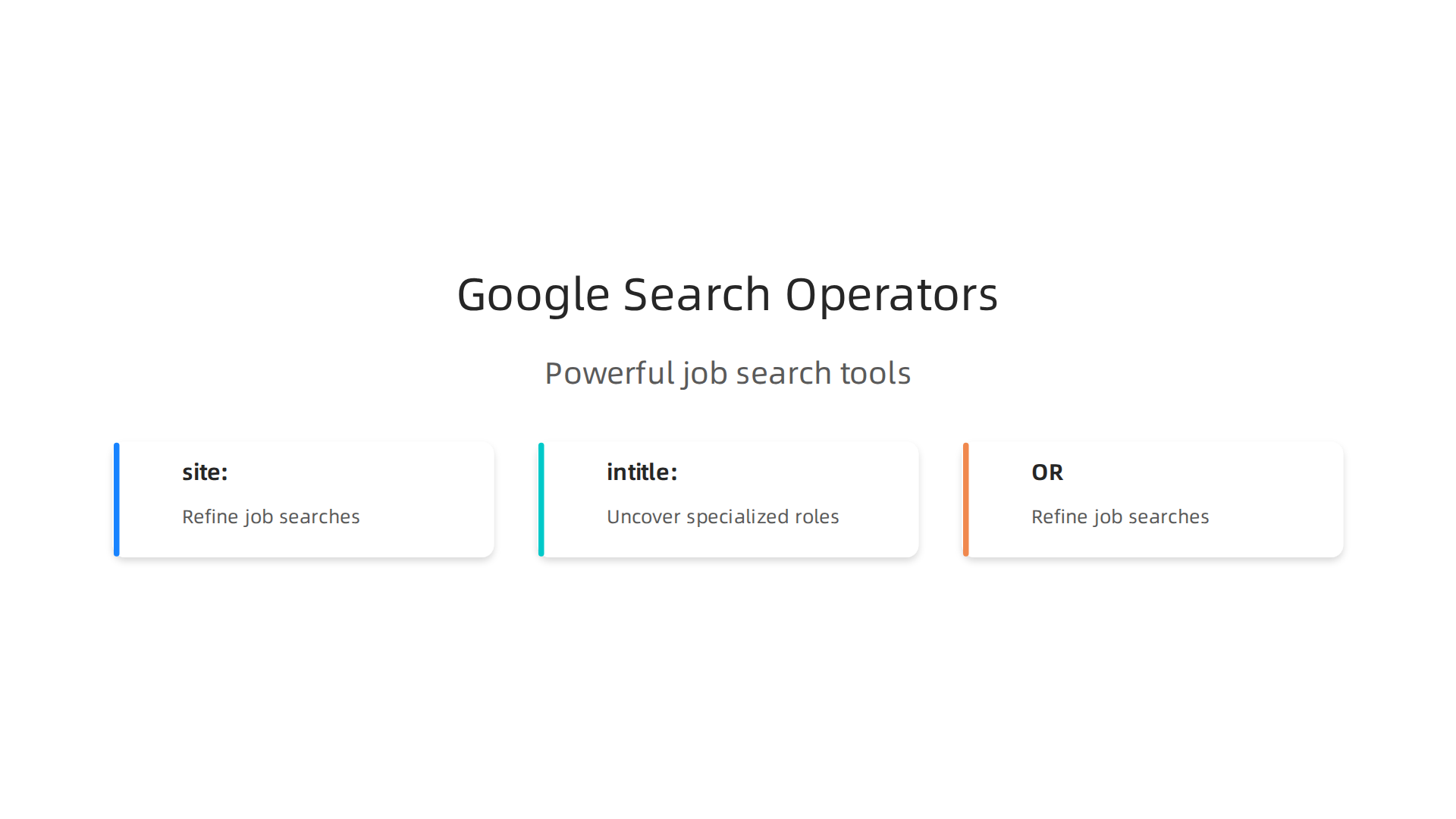 Mastering Google search operators like 'site:', 'intitle:', and 'OR' can refine job searches to uncover specialized roles not found on mainstream boards.