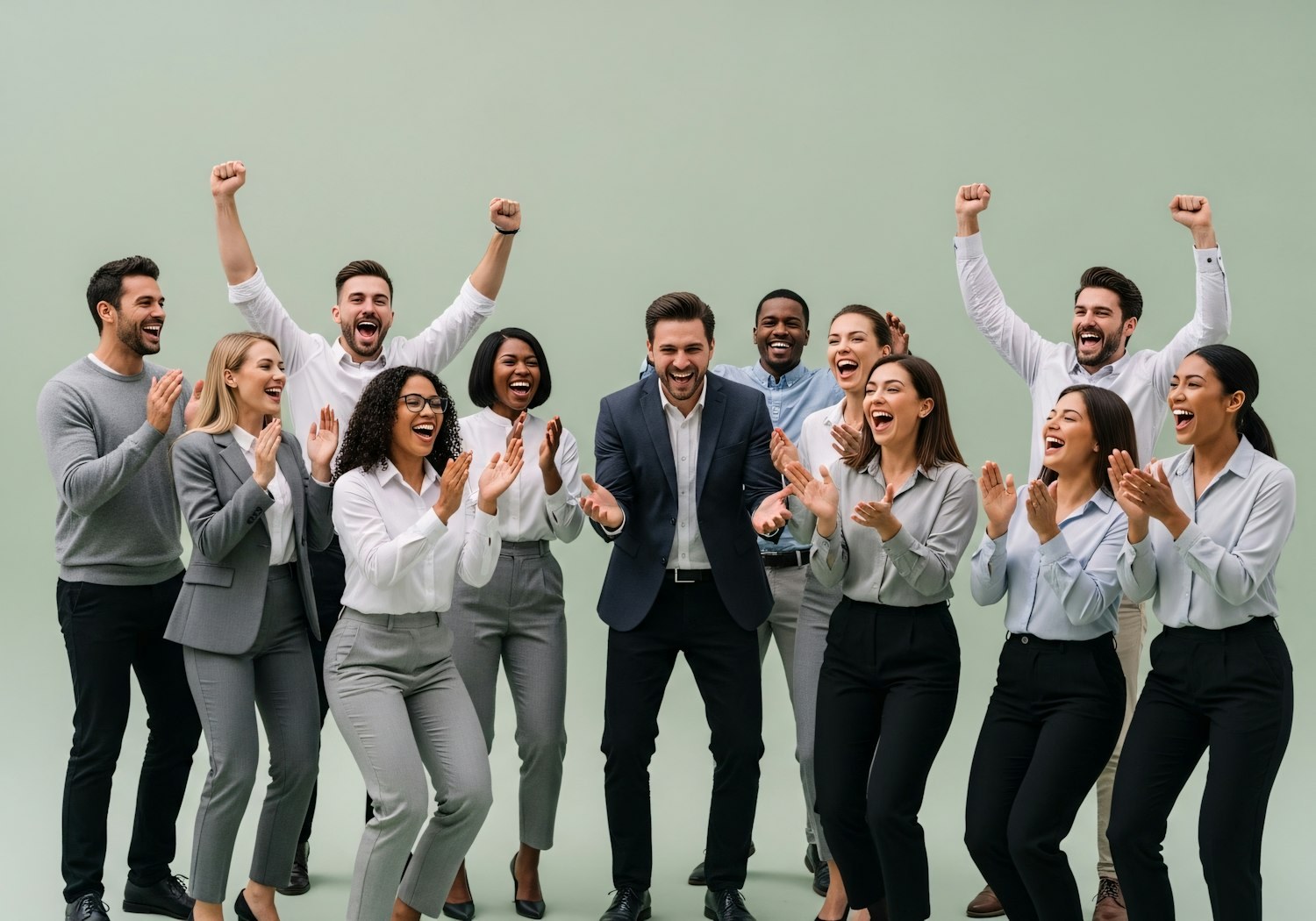 A professional celebrating their advancement in a lucrative remote sales career, demonstrating growth potential.