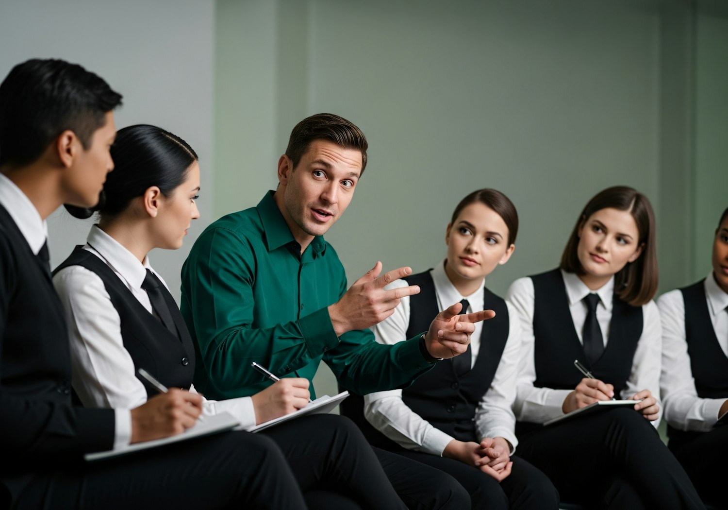 Demonstrating active listening, a crucial skill for understanding client needs and building trust in sales.